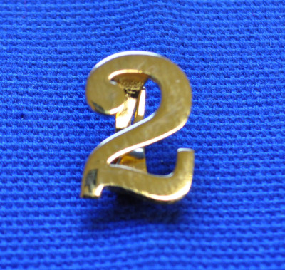 Metal Number - '2' - Gilt - Click Image to Close